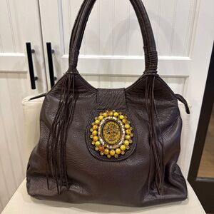 Brown Leather Hobo Bag by Ohh! Ashley